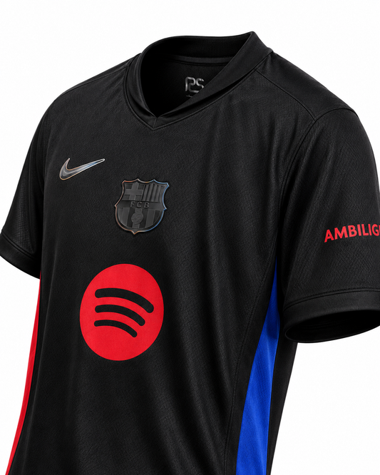 Detalhes da Camisa Barcelona Visitante 24-25 preta